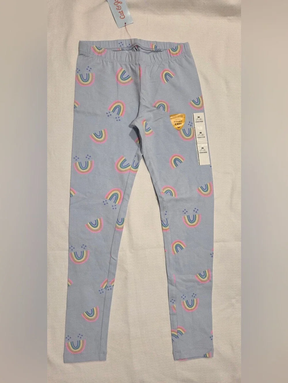 Cat & Jack Rainbow, Yellow Floral & Coral Polka Dot Girls' Leggings - 3 Pack